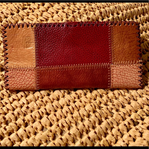 Artisan Patchwork Leather Fish Snap Wallet - Picture 2 of 5